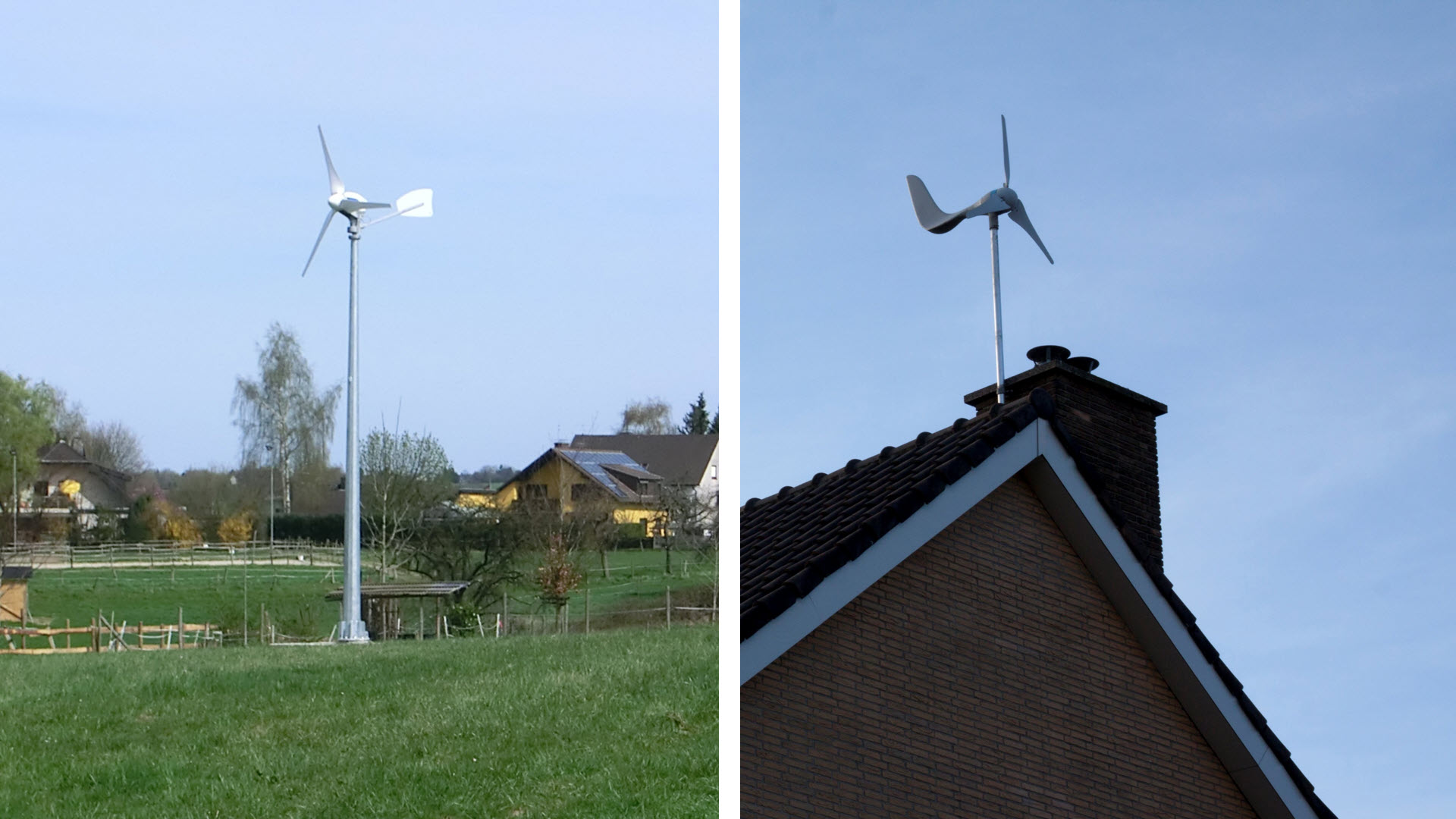 Die eigene kleine Windturbine auf dem Hausdach liefert Strom
